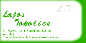 lajos topolics business card